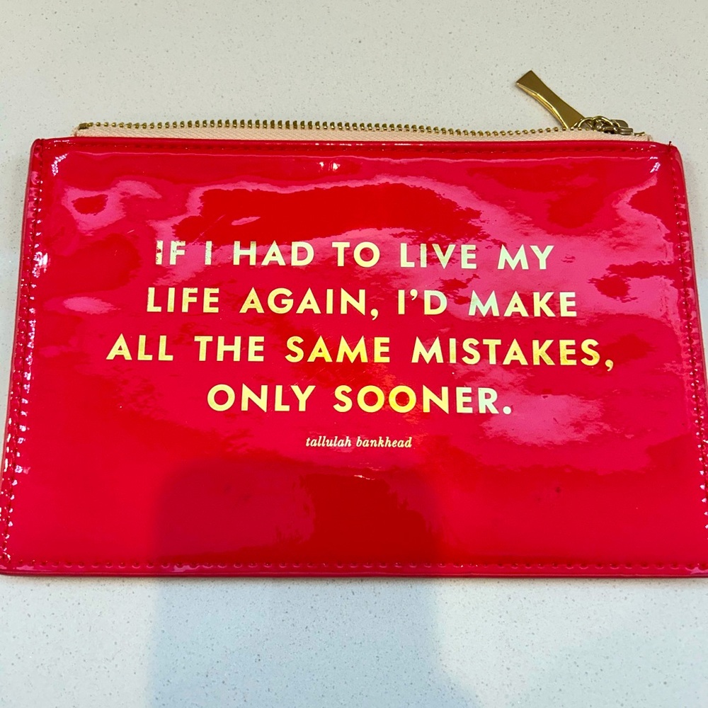 Kate Spade vinyl accessory pouch, hot pink